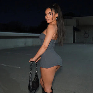 Strapless Hollow Out Mini Dress