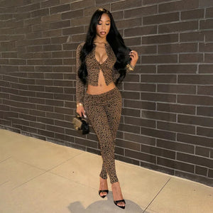 Leopard Print Two-Piece Set