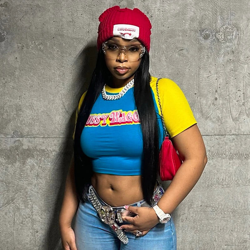 Retro Colorblock Crop Top