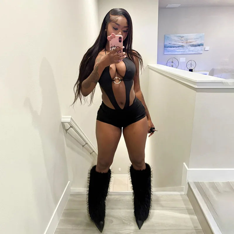 Midnight Ring Cut-Out Romper