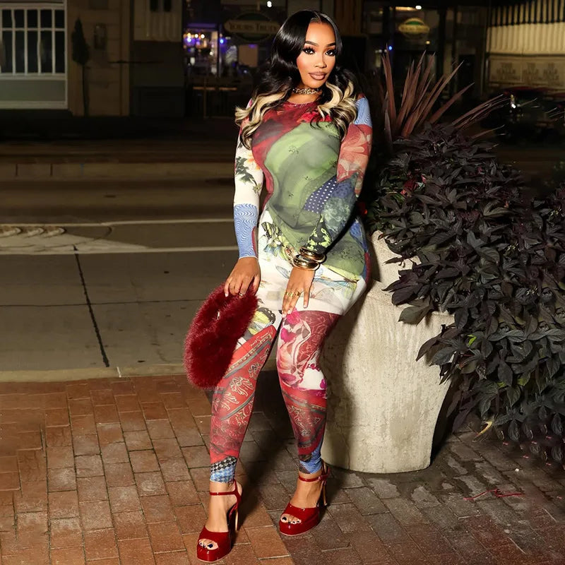 Abstract Patchwork Jumpsuit