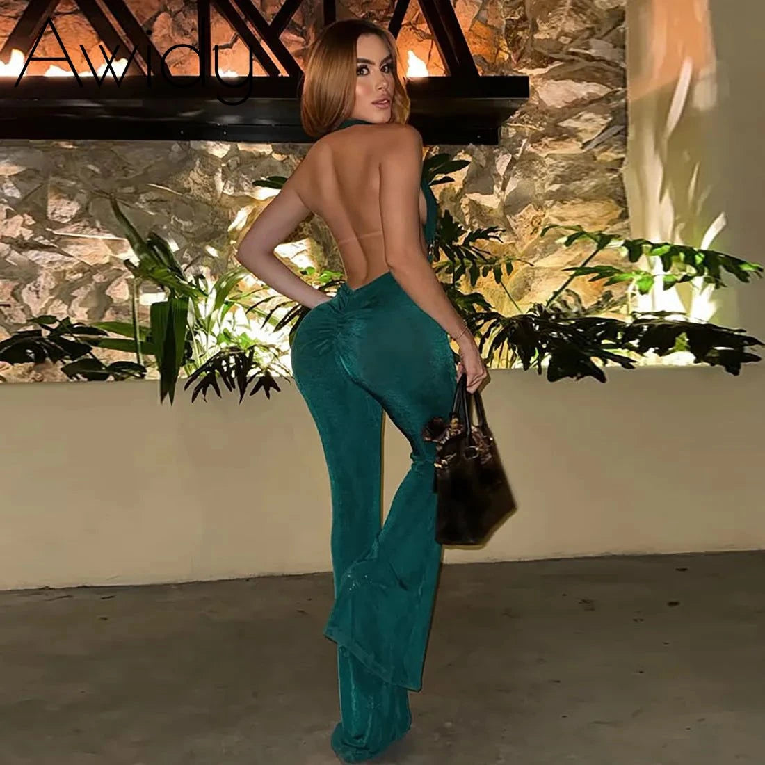 Jeweled Halter Jumpsuit