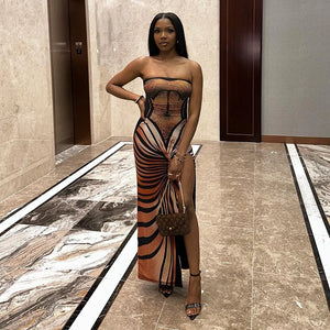 Aesthetic Wild Strapless Dress