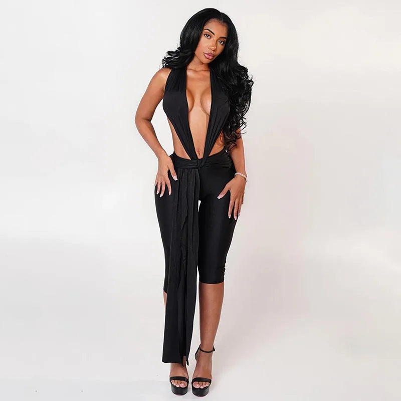 Temptation Wrap Capri Jumpsuit