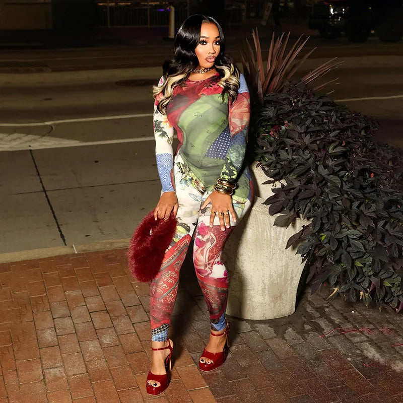 Abstract Patchwork Jumpsuit