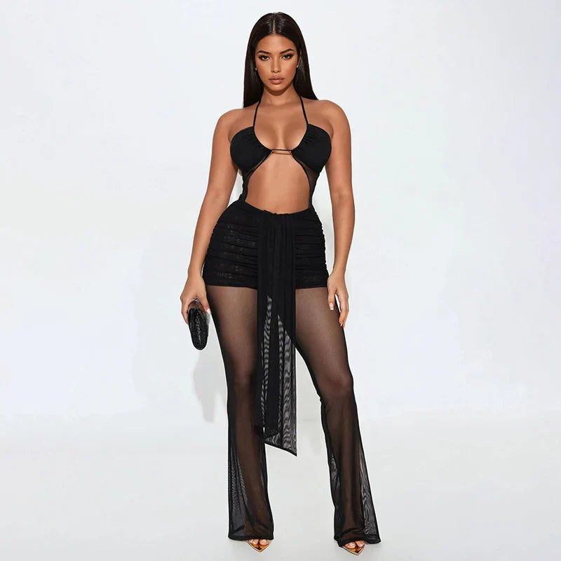 Bare Bold Mesh Maxi Dress