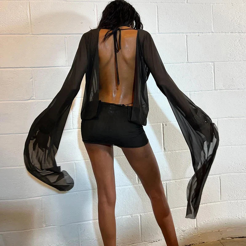 Sheer Wrap Cover Dress