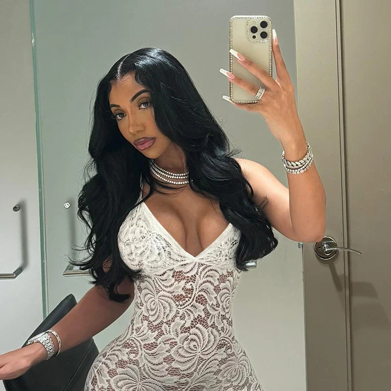 Lace Halter Backless Jumpsuit