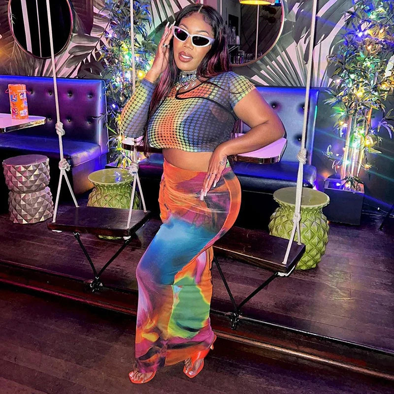 Aesthetics Colorful High Waisted Skirt