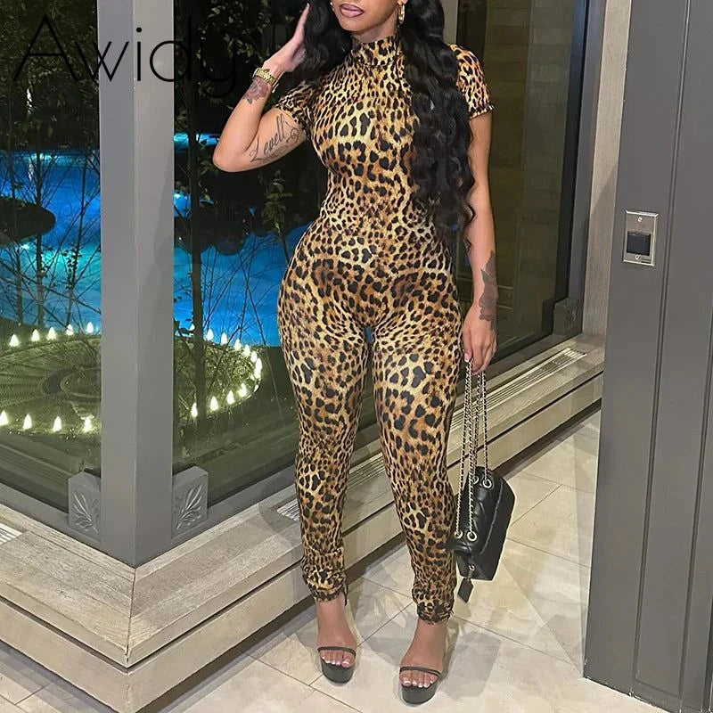 Leopard Open-Back Jumpsuit
