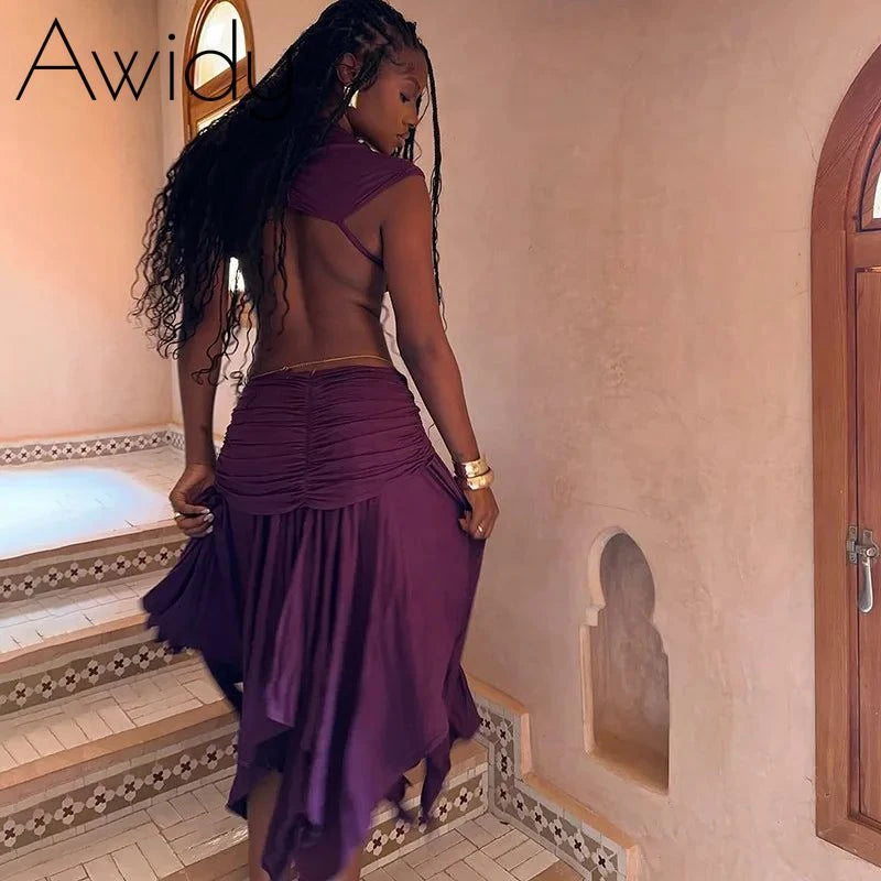 Twist-Front Cutout Maxi Dress