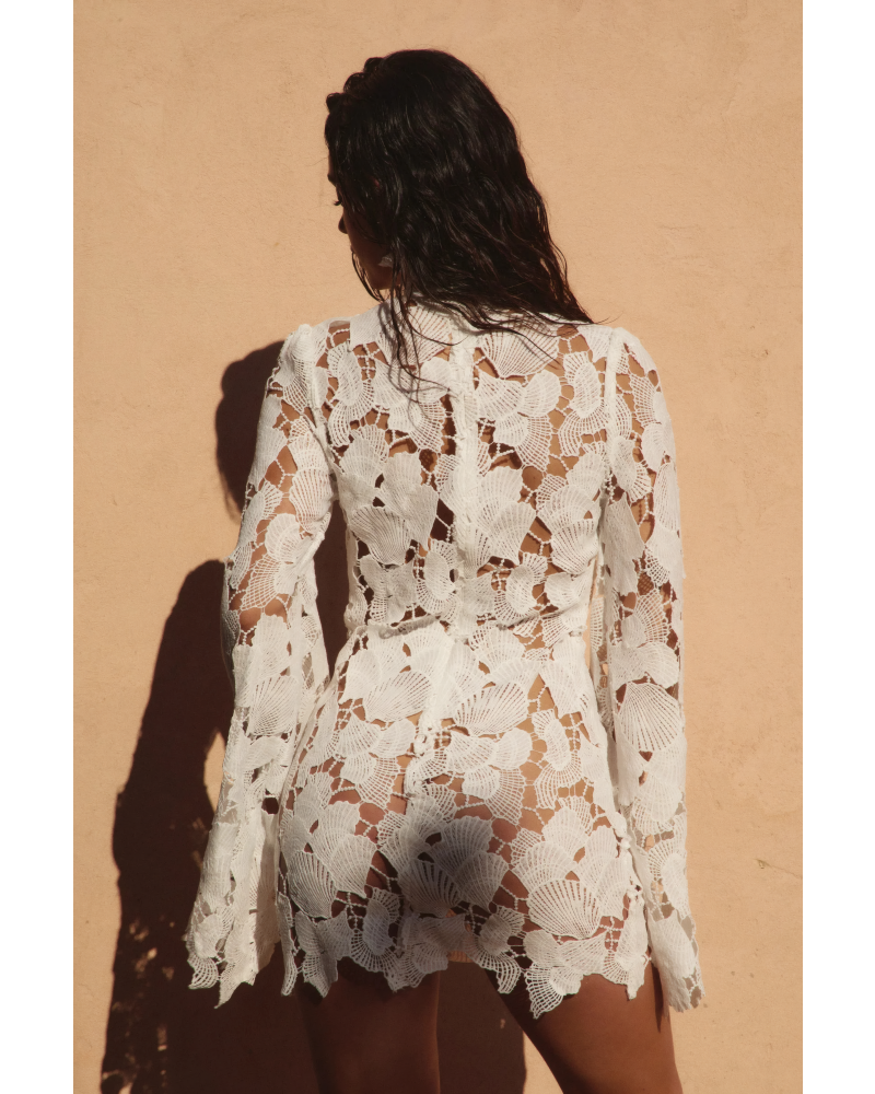 Ivory Shell Embroidery Dress