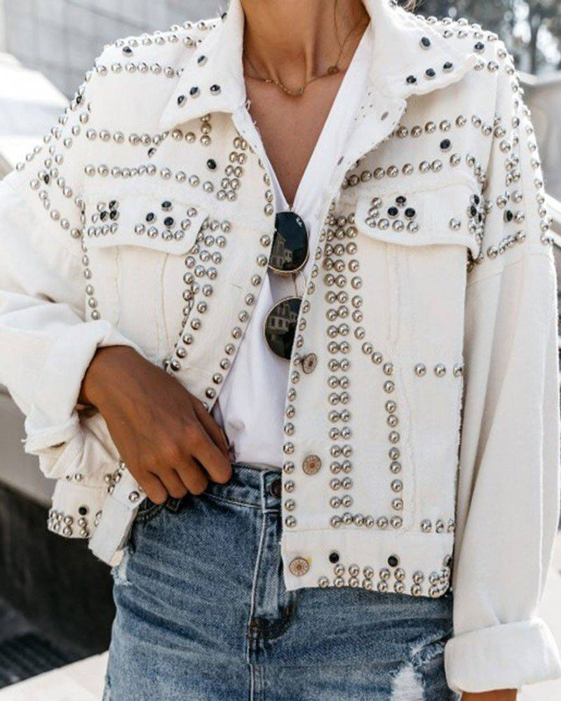 Studded Jewel Jacket WHITE