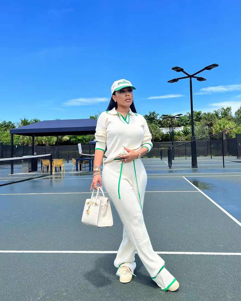 Travel Lounge Pant Set WHITE