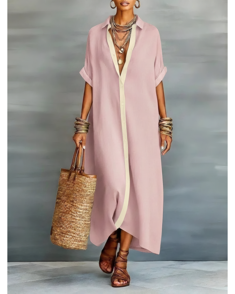Boho Oversized Shirt Dress