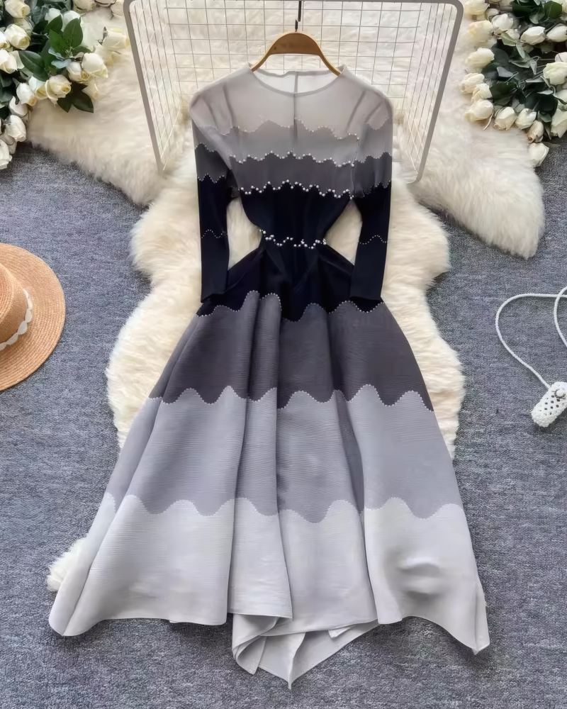 Elegance in Pearls Midi Dress