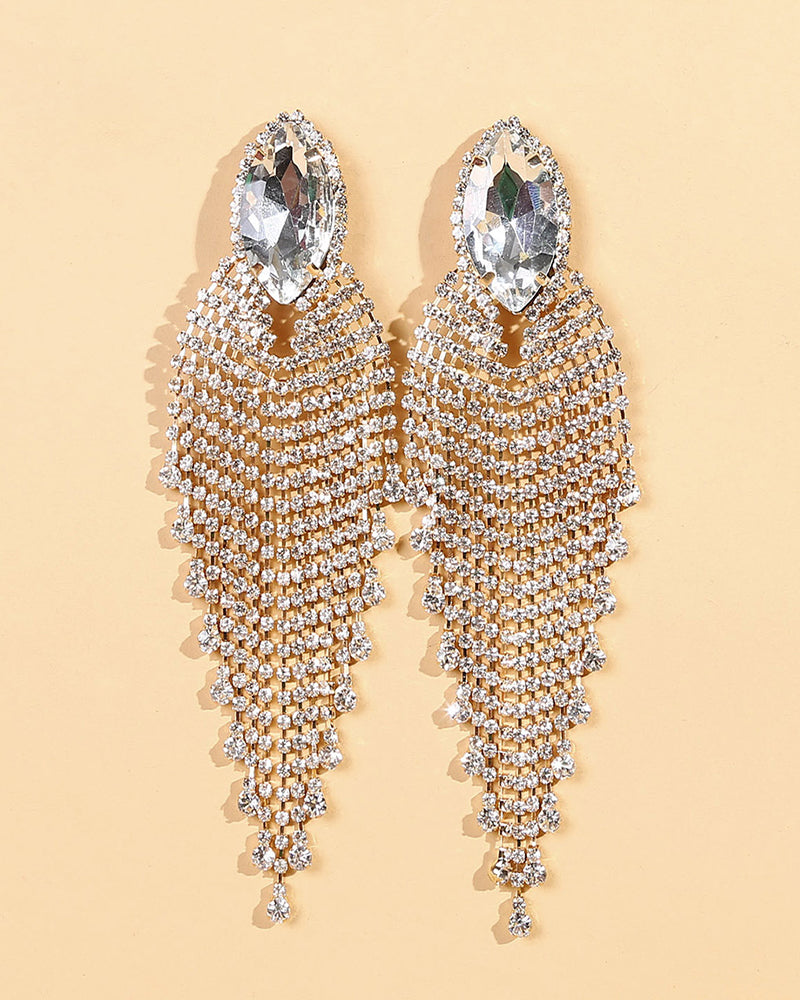 earrings CRYSTAL WATERFALL GOLD