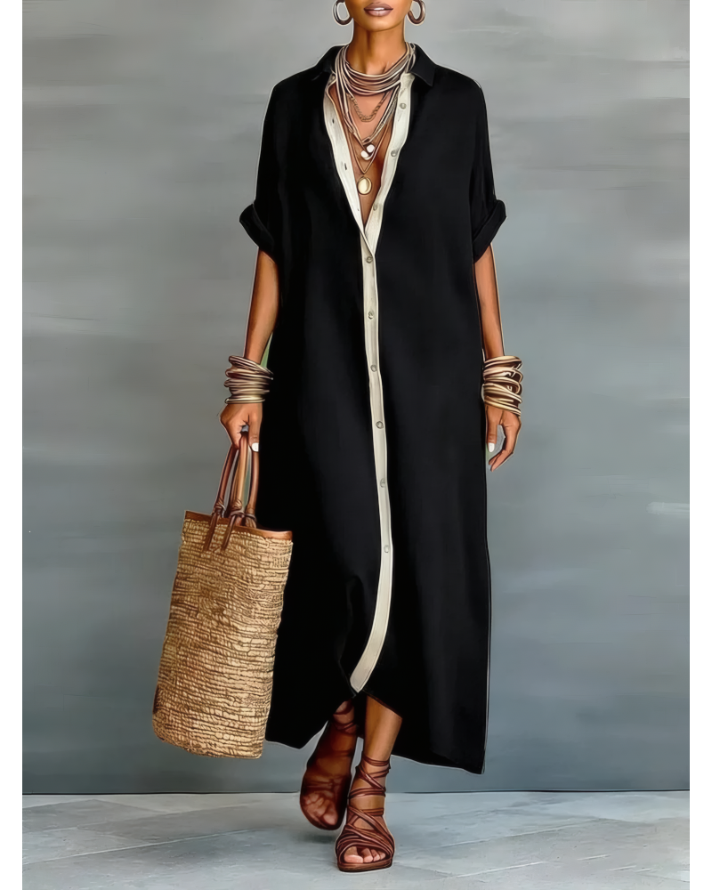 Boho Oversized Shirt Dress