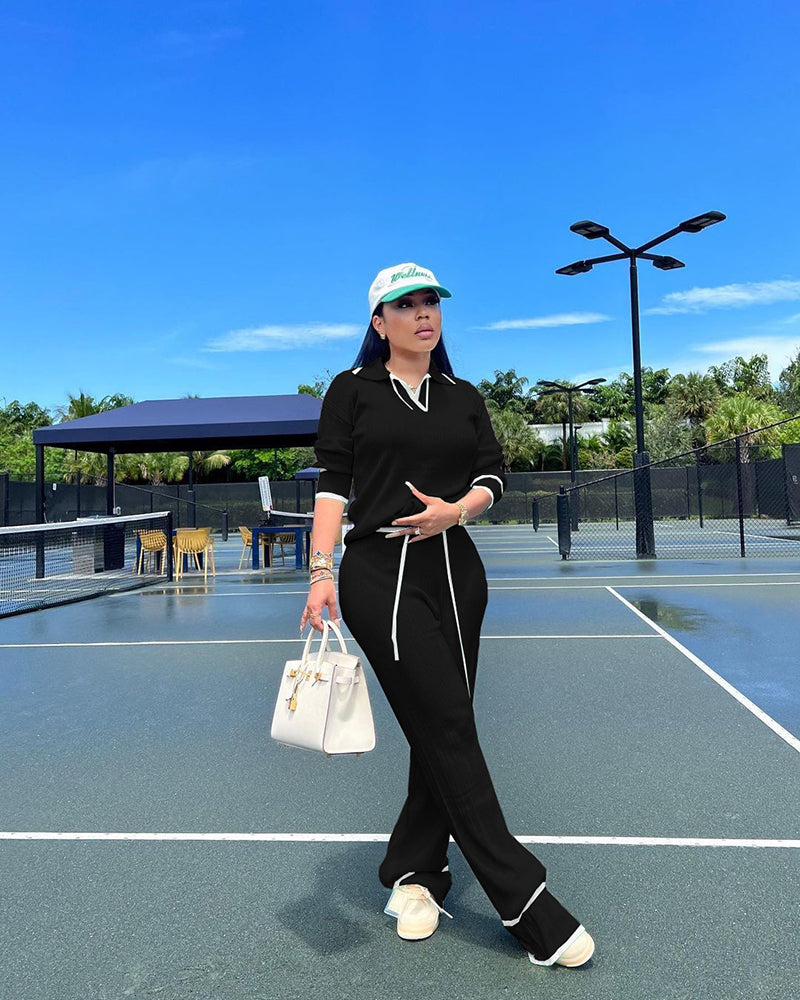 Travel Lounge Pant Set BLACK