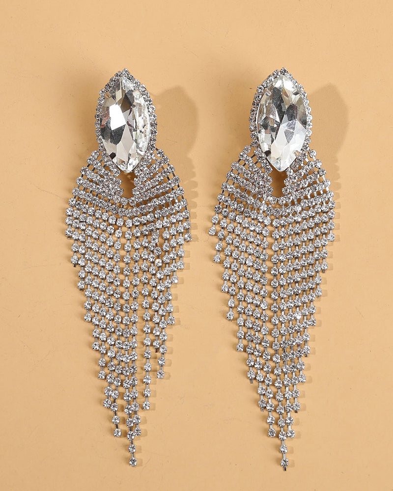 earrings CRYSTAL WATERFALL SILVER