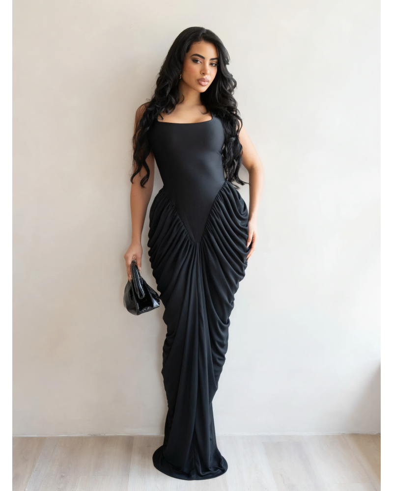 Draped Goddess Maxi Dress