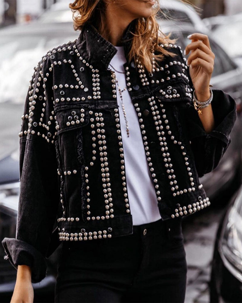 Studded Jewel Jacket BLACK