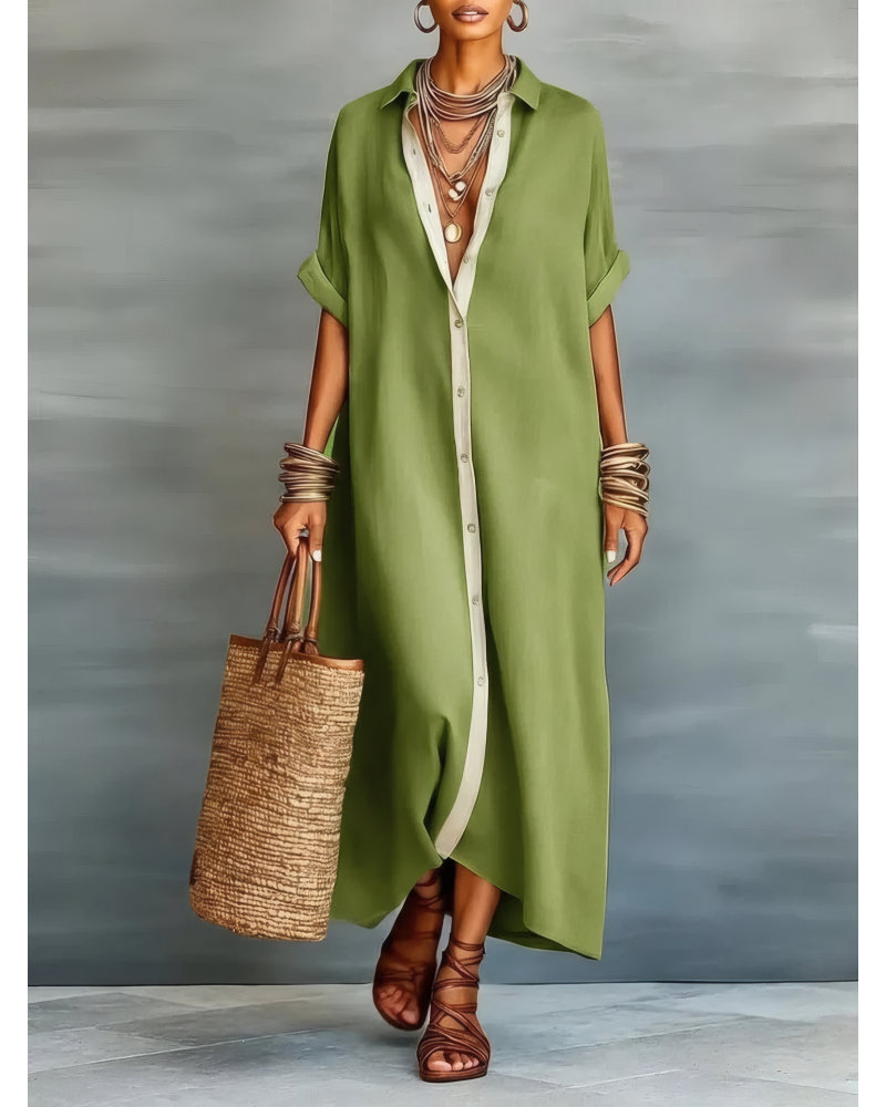 Boho Oversized Shirt Dress