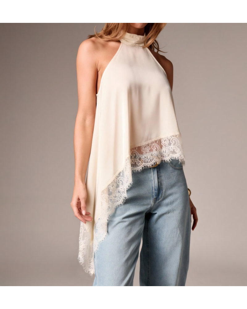 Lace Hem Halter Top