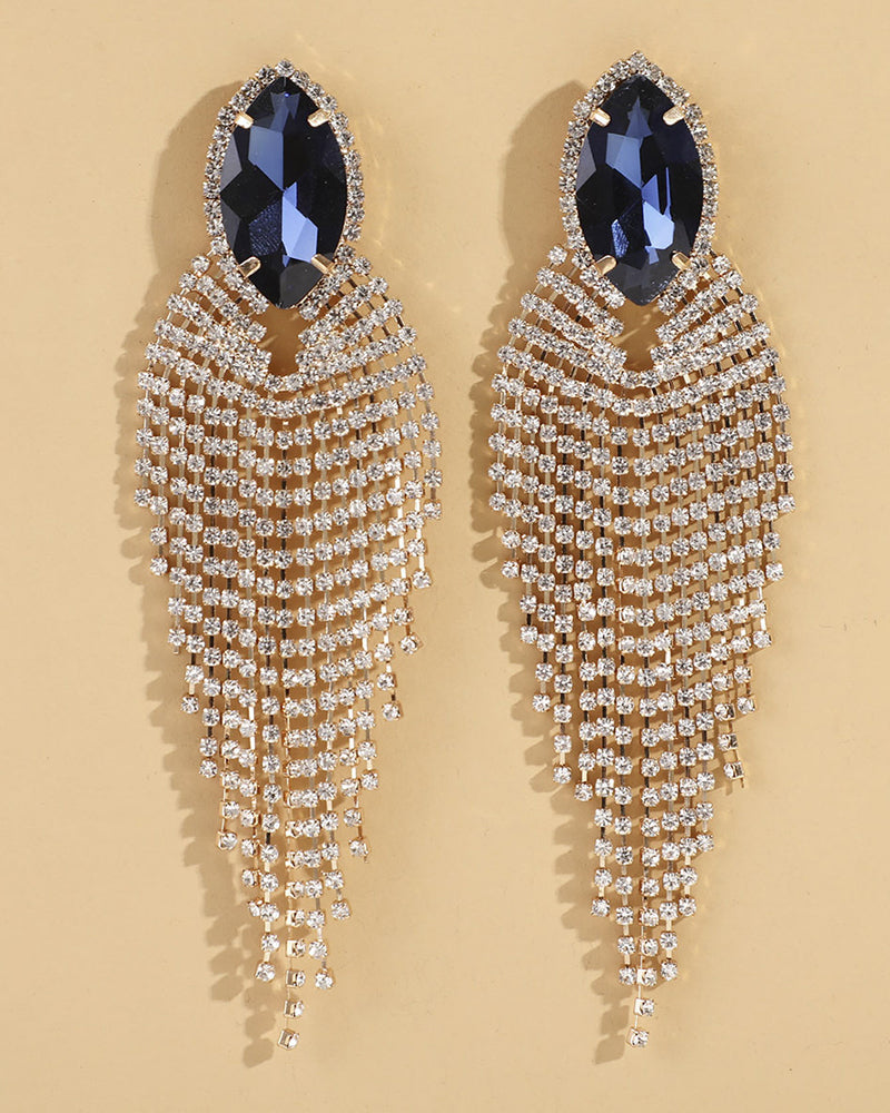 earrings CRYSTAL WATERFALL BLUE