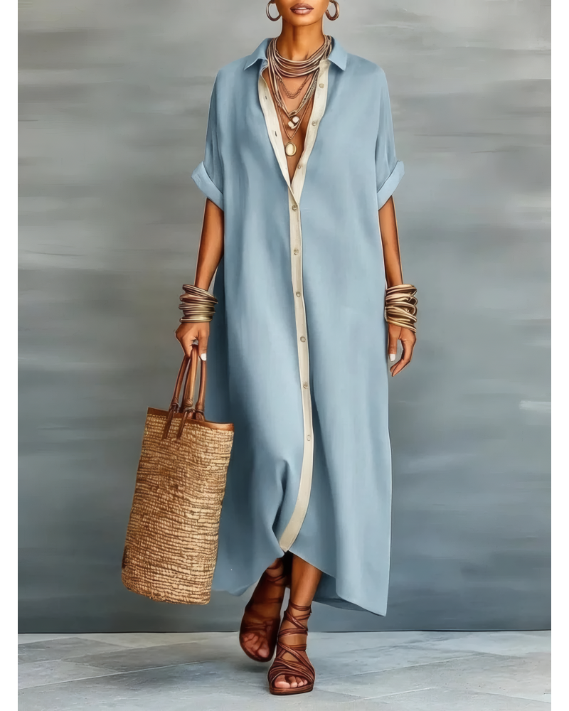 Boho Oversized Shirt Dress