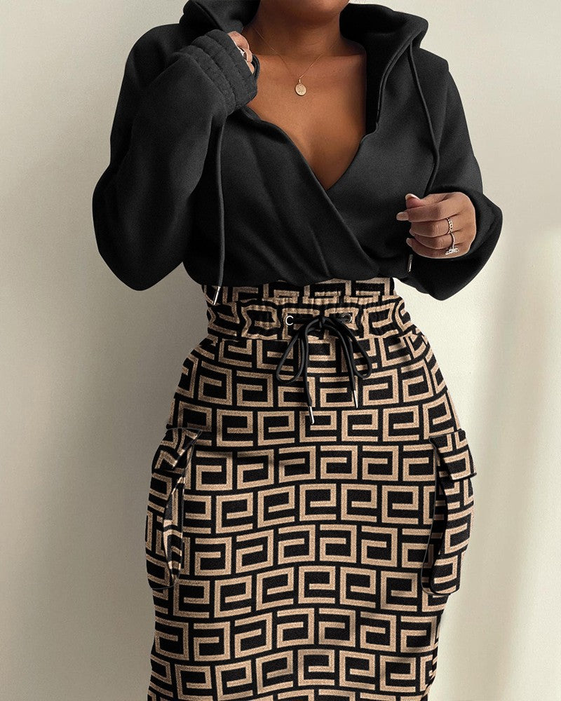 Gi jane Midi Hoodie Dress BLACK