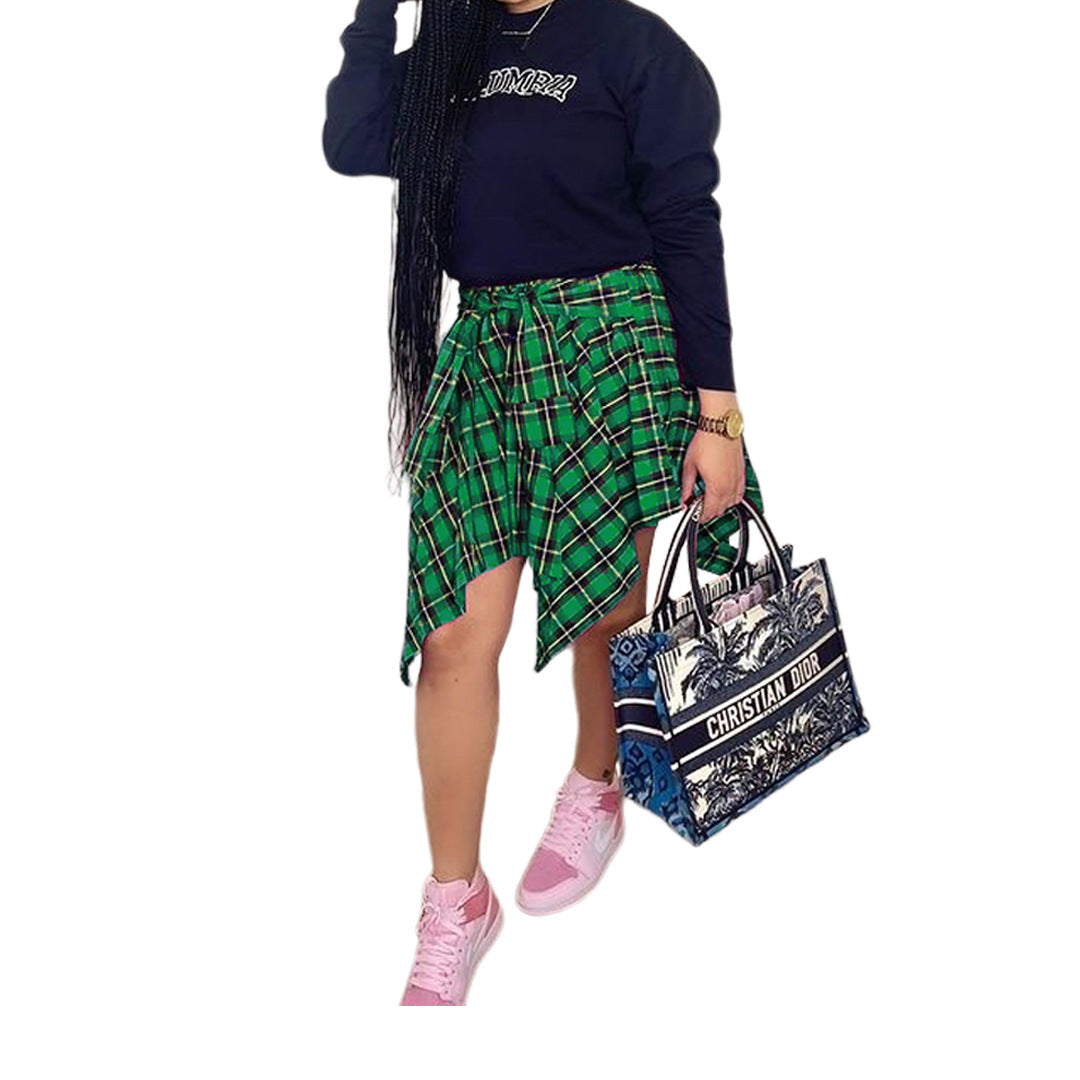 Tiffany Plaid Skirt GREEN