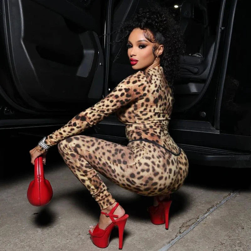 Leopard Print Mesh Set