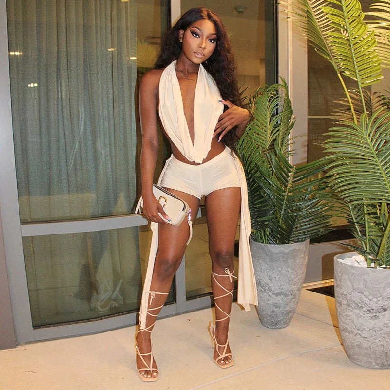 Drape Flow Shorts Set