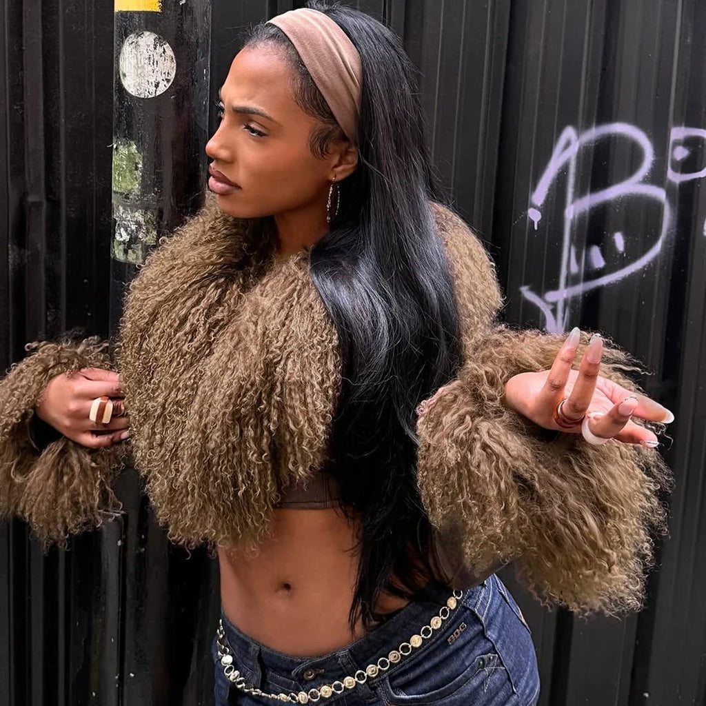 Faux Leather Fur Jacket