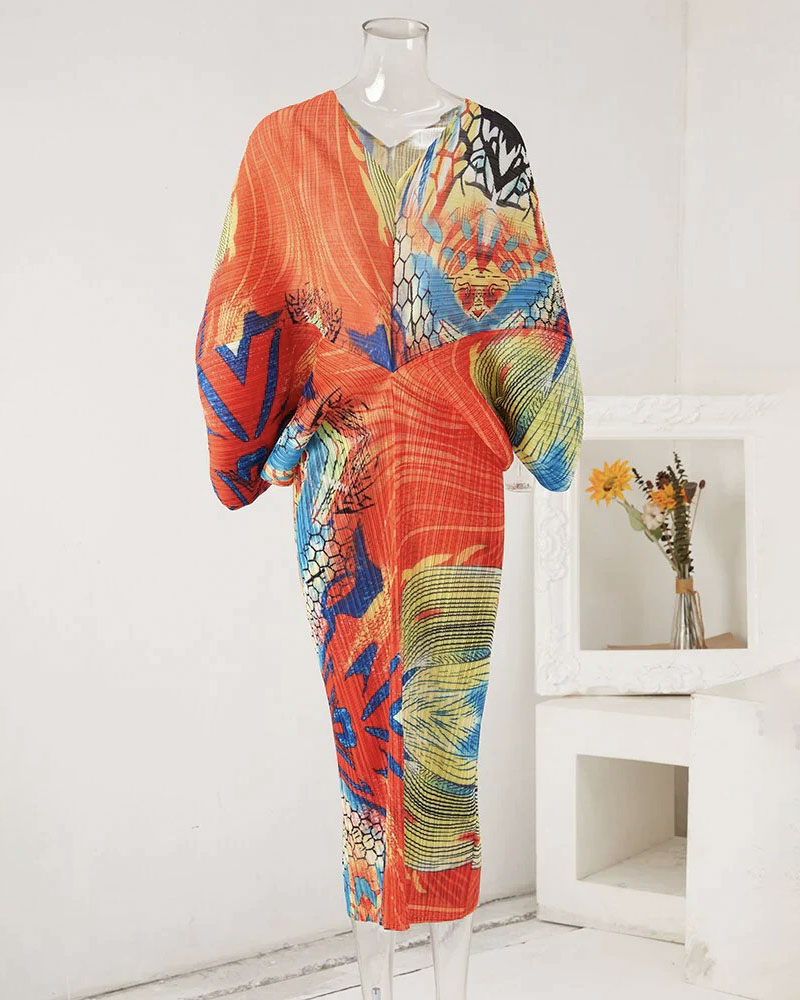 SADE Accordion MIDI DRESS Sade Orange FreeSize