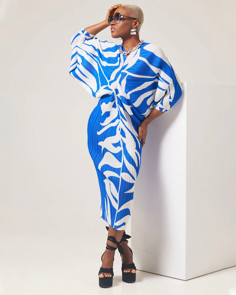 SADE Accordion MIDI DRESS Sade Sky Blue FreeSize