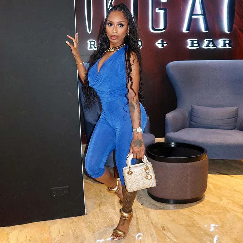 Velour Halter Jumpsuit