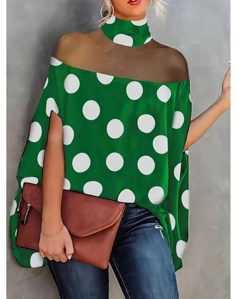 Samera Top Green Polka dot