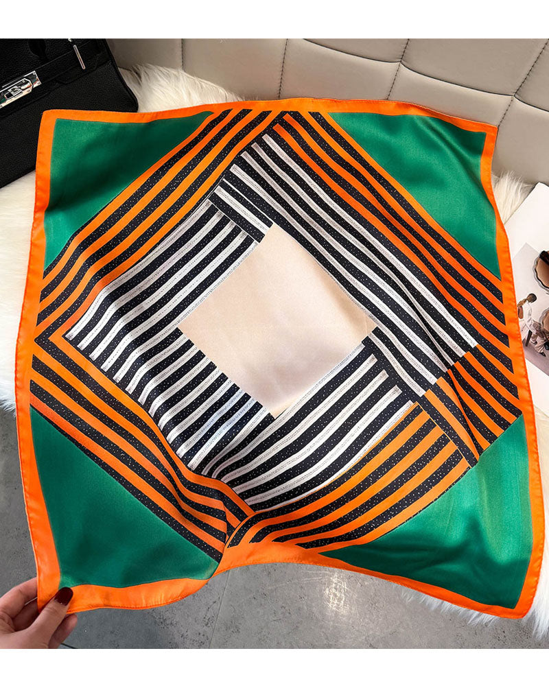 Satin check Scarf