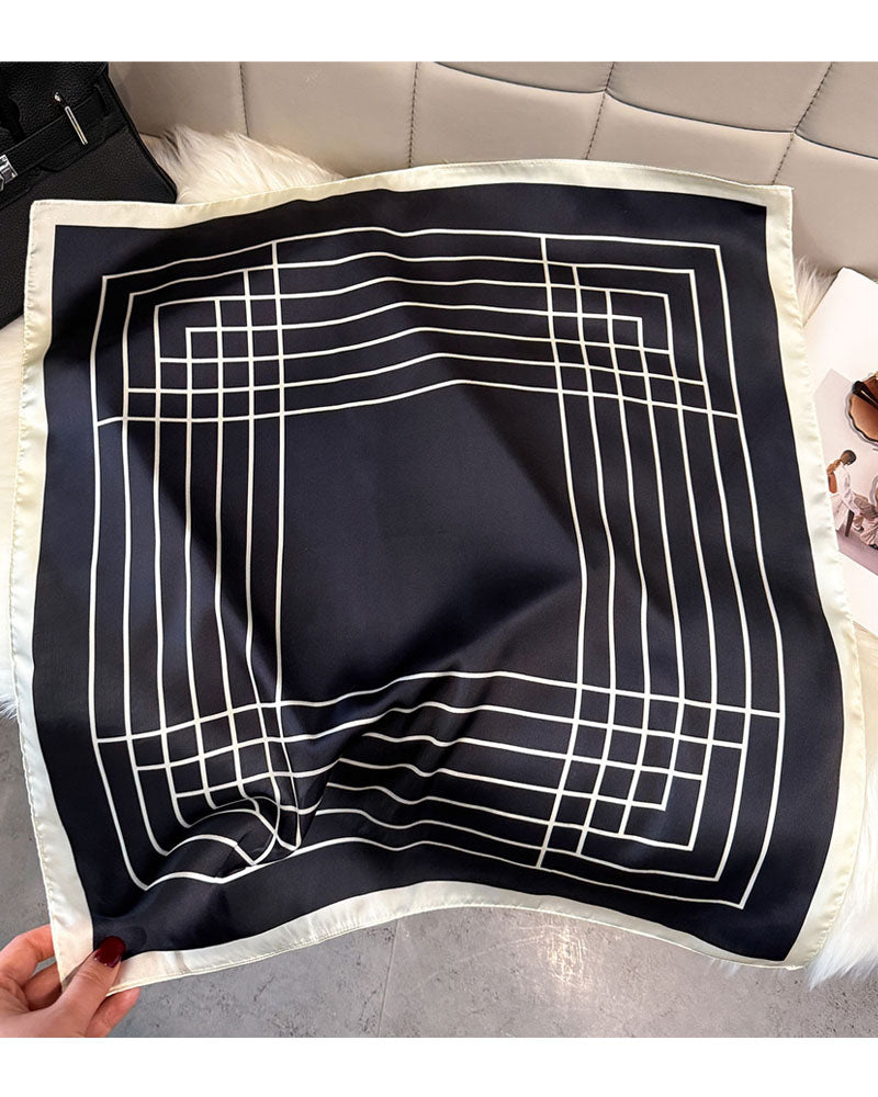 Satin check Scarf