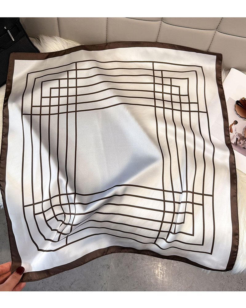 Satin check Scarf