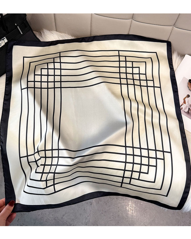 Satin check Scarf