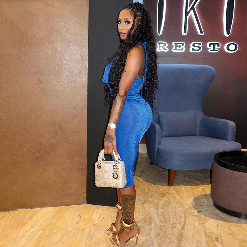 Velour Halter Jumpsuit