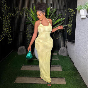Solid Ruched Maxi Dress