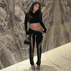 Strappy Lace-Up Autumn Set