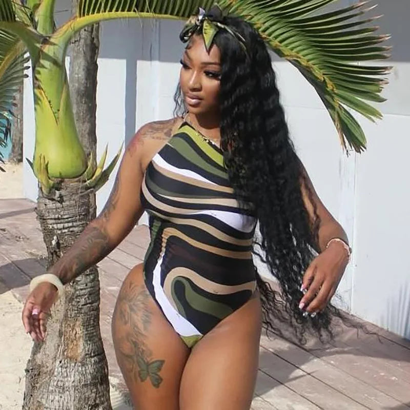Swirl One-Shoulder Bodysuit