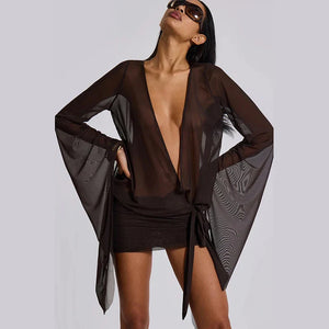 Sheer Wrap Cover Dress