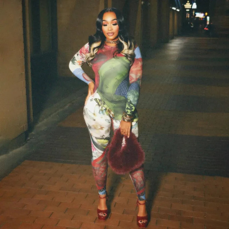 Abstract Patchwork Jumpsuit