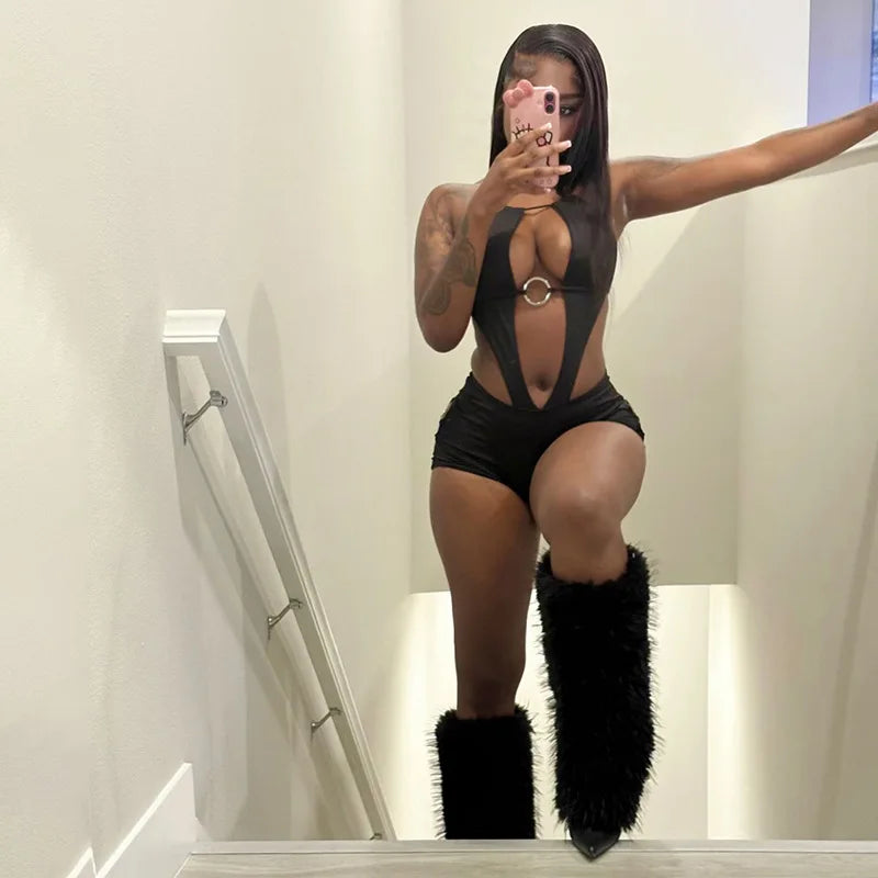 Midnight Ring Cut-Out Romper